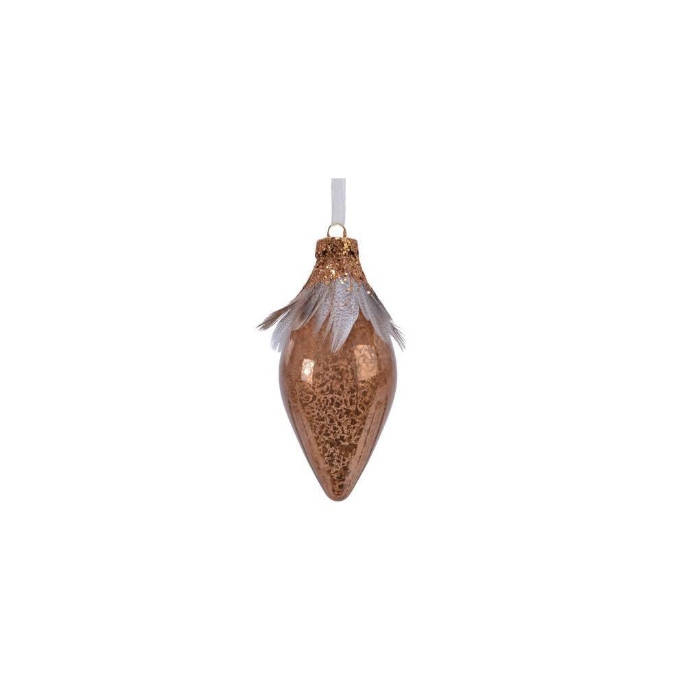 OLIVA VETRO PIUME E PAILLETTES